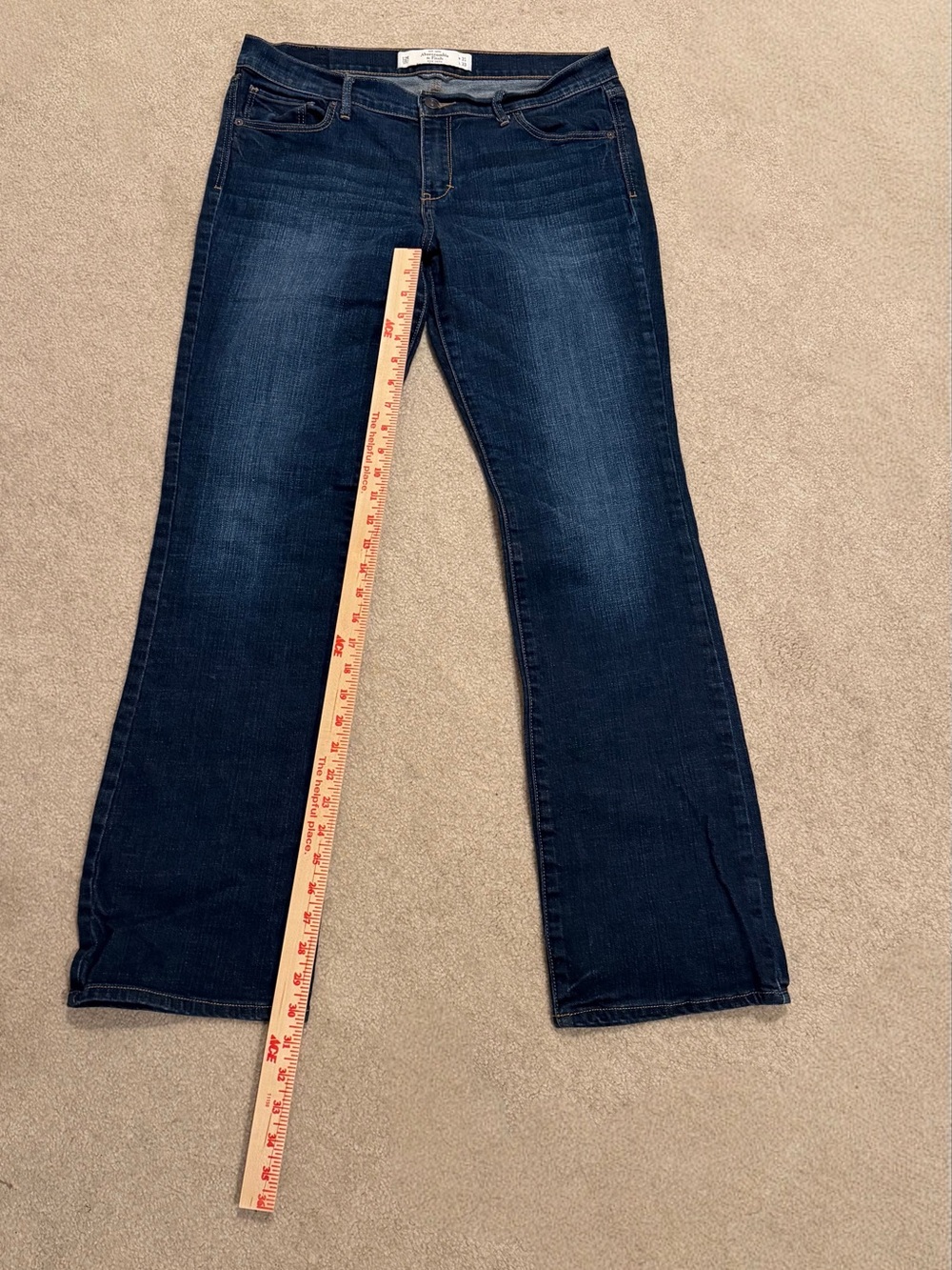 Abercrombie & Fitch Dark Blue Bootcut Jeans size 31x33 - Picture 2 of 7